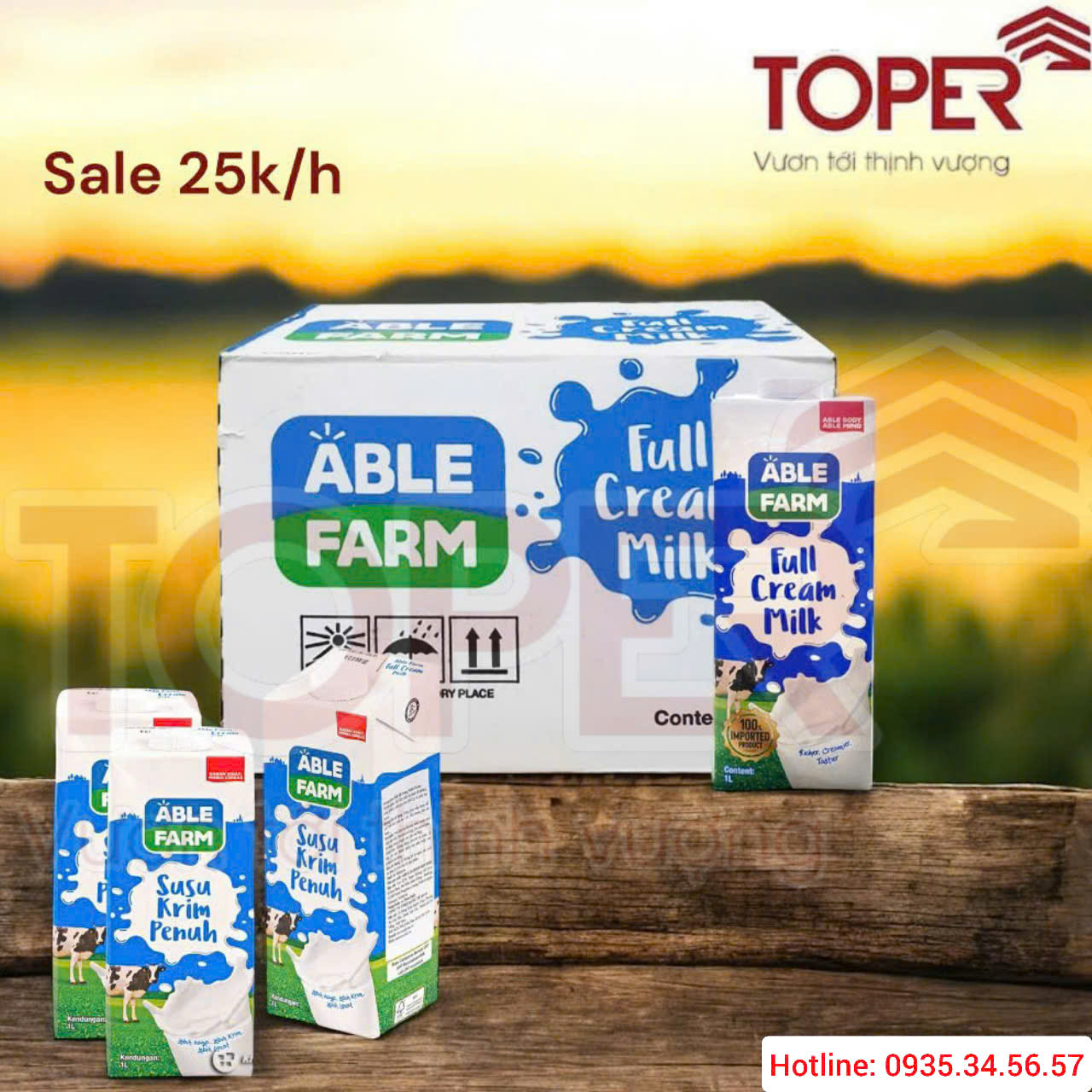 Sữa tươi tiệt trùng Able Farm 1L
