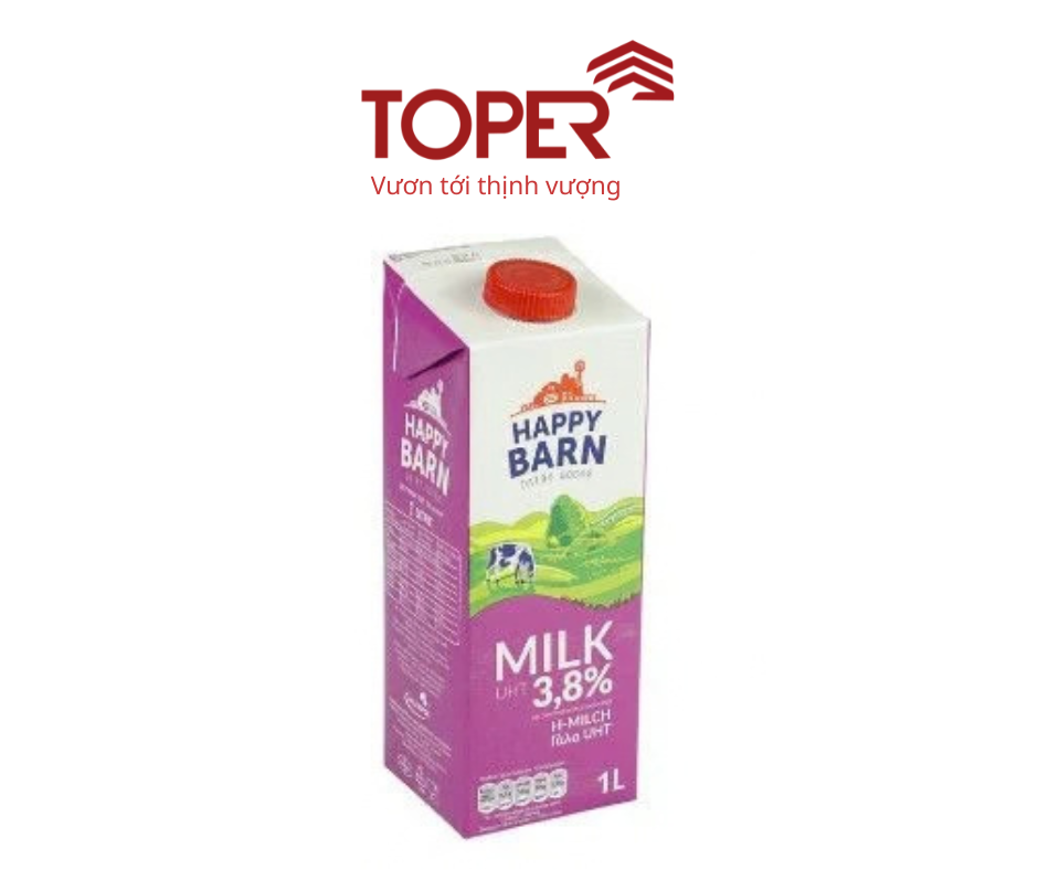Sữa tươi tiệt trùng 3.8% béo Happy Barn 1L