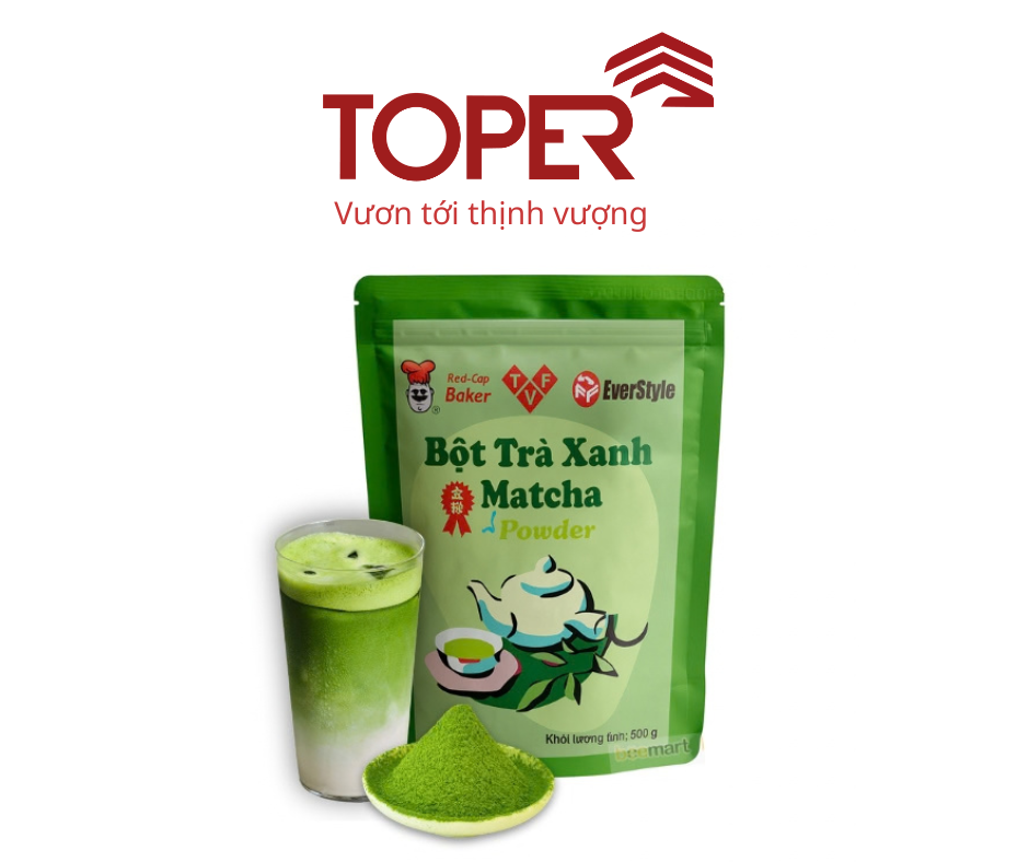 Bột trà xanh Matcha Đài Loan mũ đỏ 500gr