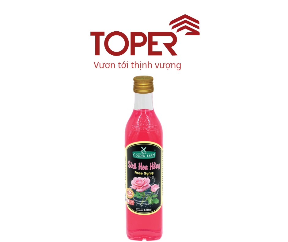 Siro Golden Farm hoa hồng 520ml